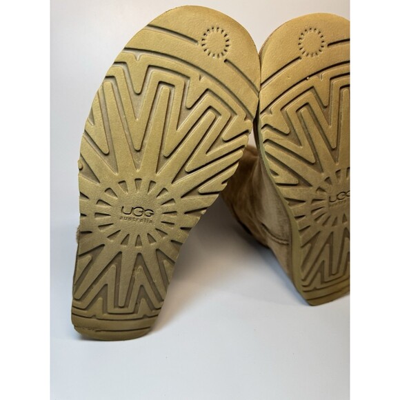 UGG Remora Short Boots Womens Size 9 Chestnut Leather Shearling Fur Lined - Picture 7 of 13